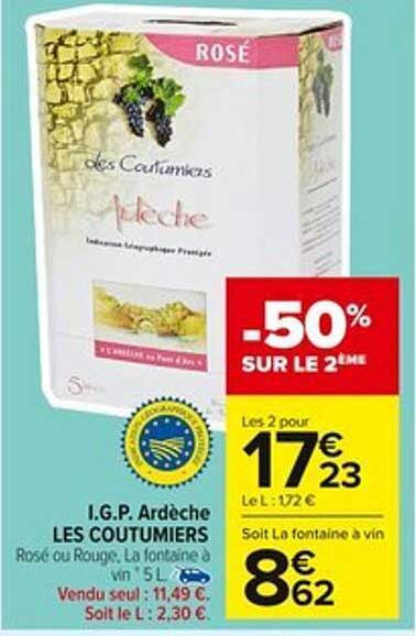 I.G.P. Ardèche LES COUTUMIERS
