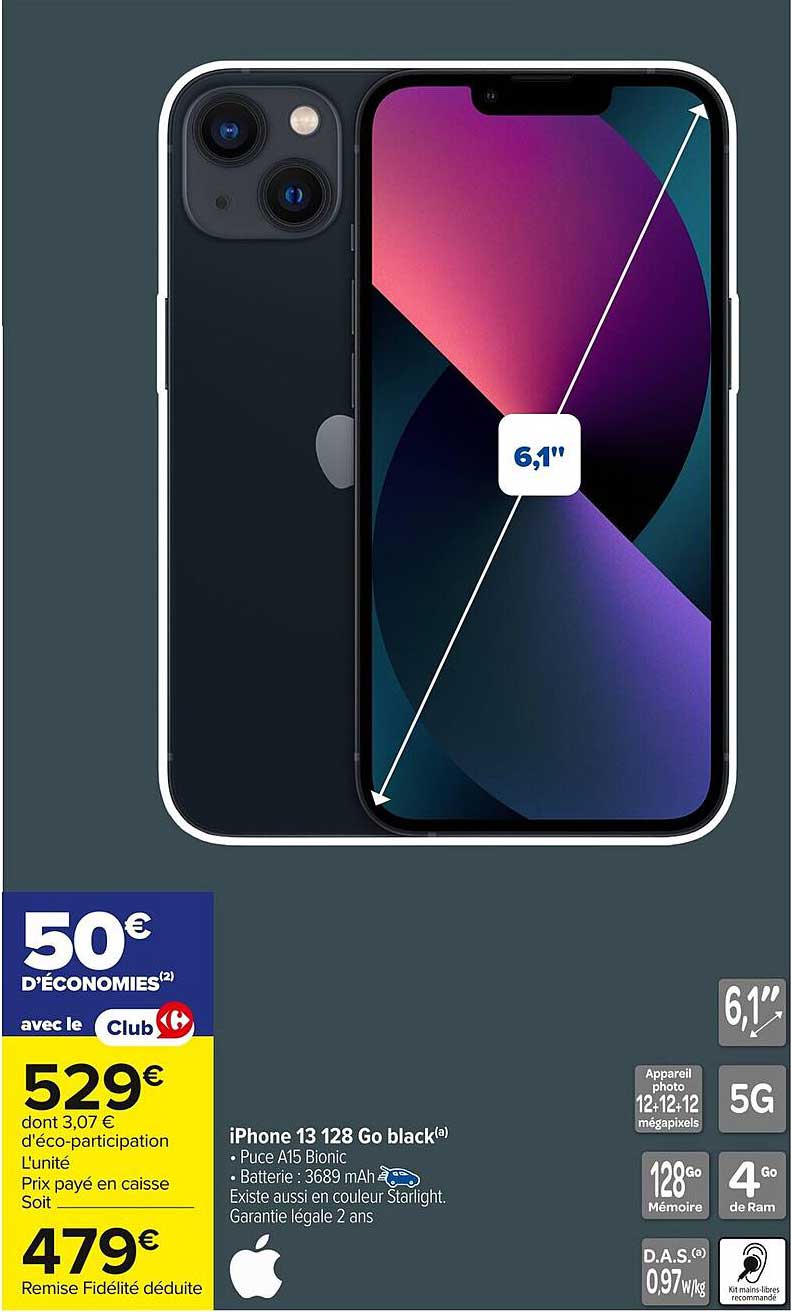 iPhone 13 128 Go black