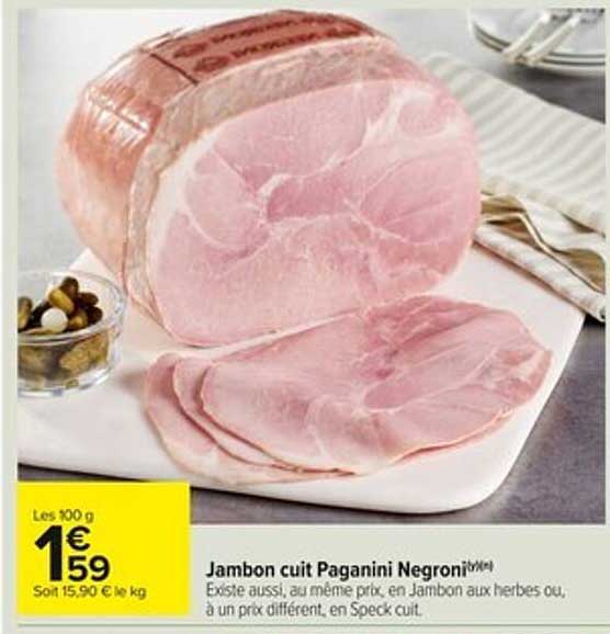 Jambon cuit Paganini Negroni