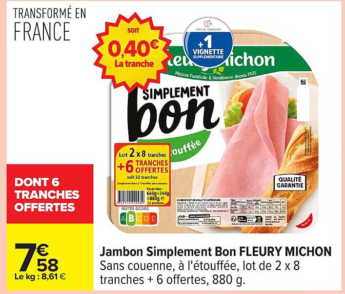Jambon Simplement Bon FLEURY MICHON
