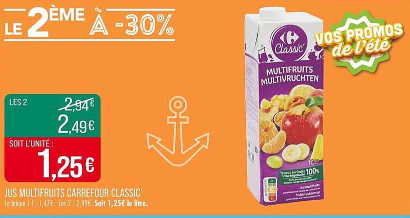 JUS MULTIFRUITS CARREFOUR CLASSIC'