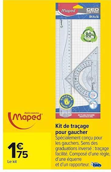 Kit de traçage pour gaucher
