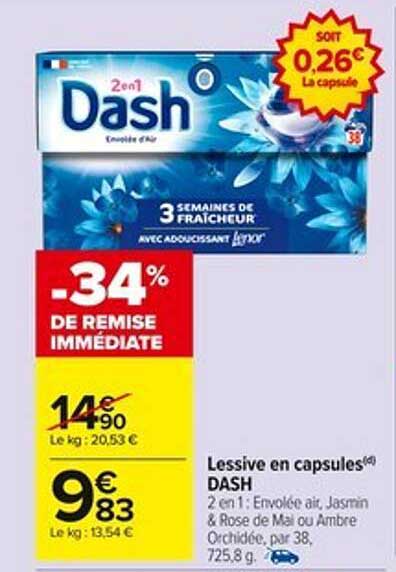 Lessive en capsules DASH