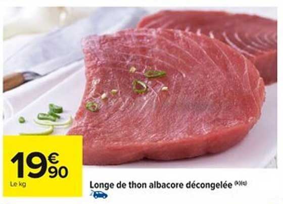 Longe de thon albacore décongelée