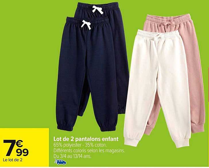 Lot de 2 pantalons enfant