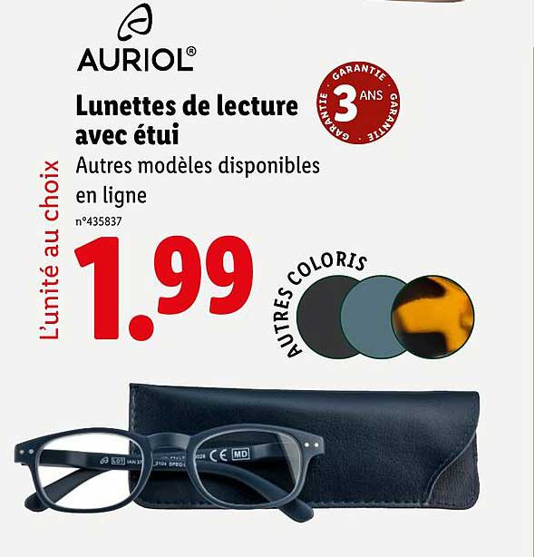Lunettes de lecture avec étui