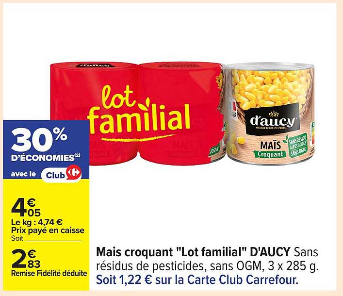 Mais croquant "Lot familial" D'AUCY