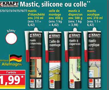 Mastic, silicone ou colle