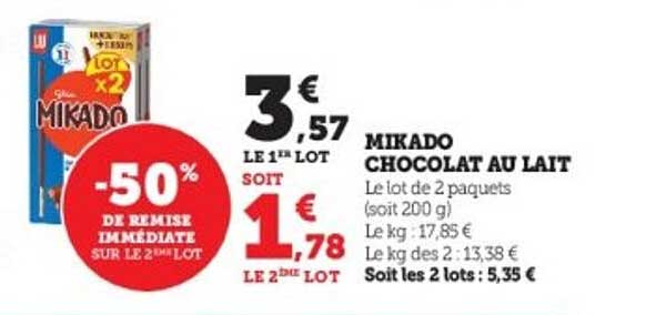 MIKADO CHOCOLAT AU LAIT