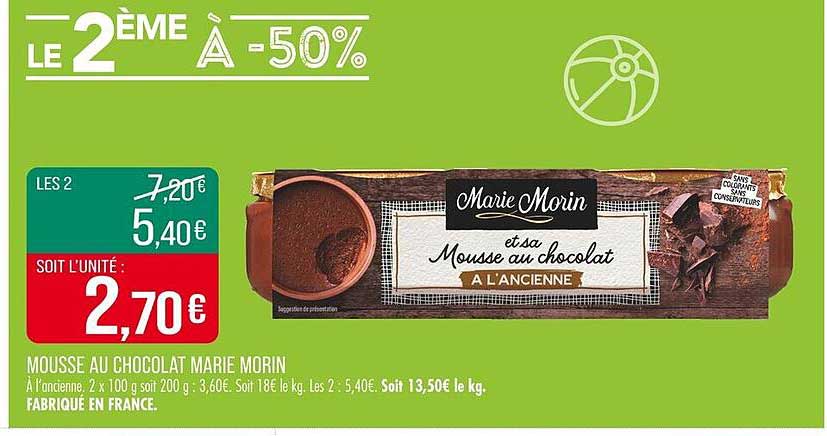 Mousse au chocolat Marie Morin