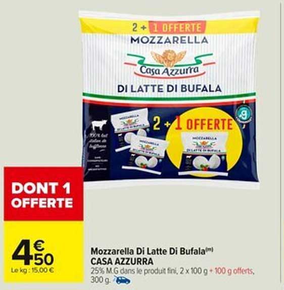 Mozzarella Di Latte Di Bufala CASA AZZURRA 2 + 1 OFFERTE