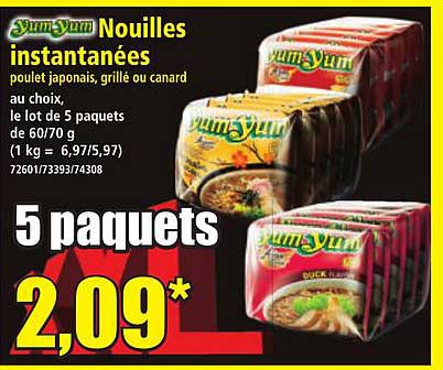 Nouilles instantanées Yum Yum au choix