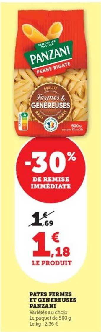 PÂTES FERME ET GÉNÉREUSES PANZANI