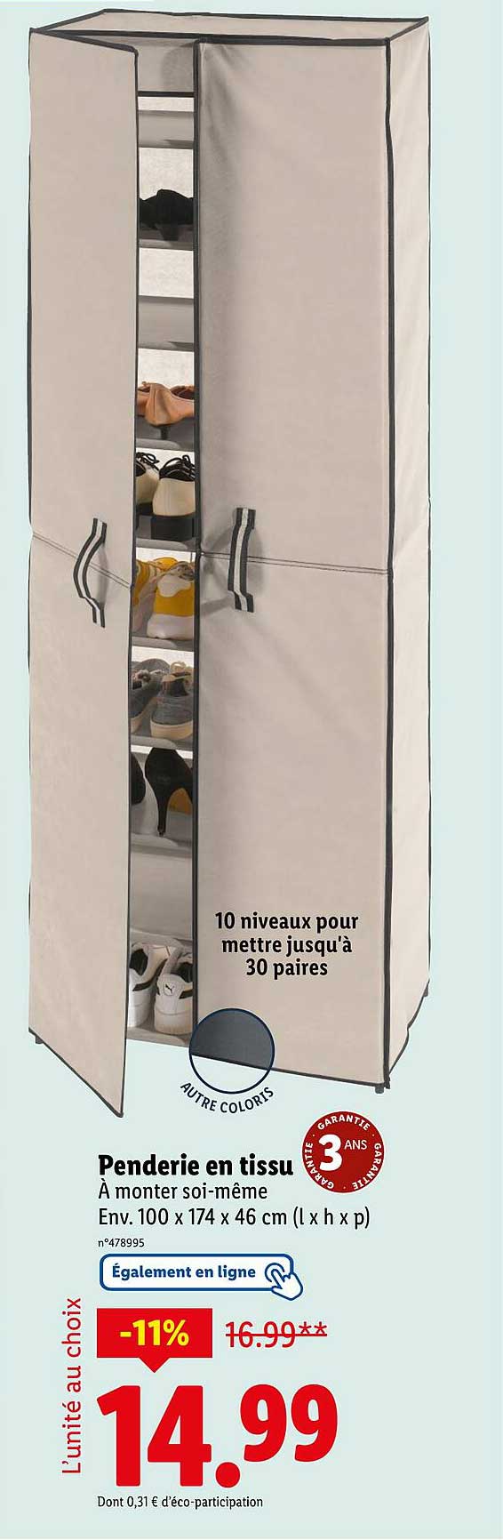 Penderie en tissu
