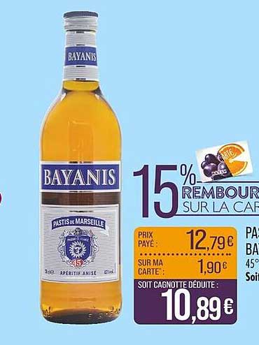 Pernod Bayanis Pastis de Marseille 45°