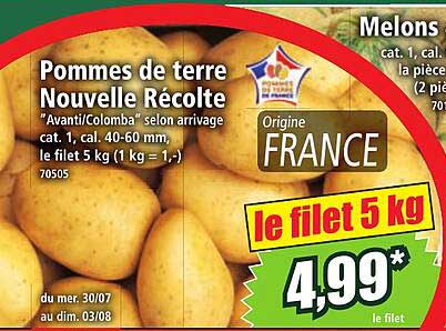 Pommes de terre Nouvelle Récolte
