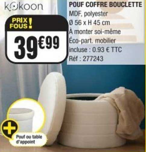 POUF COFFRE BOUCLETTE