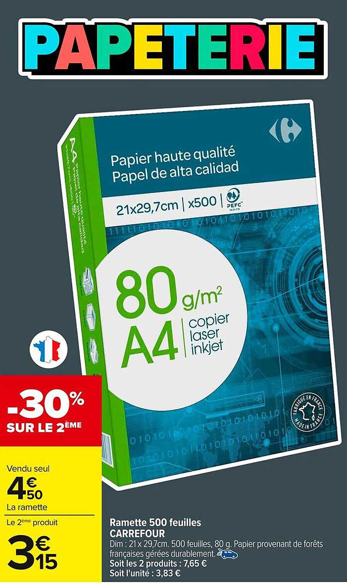 Ramette 500 feuilles Carrefour