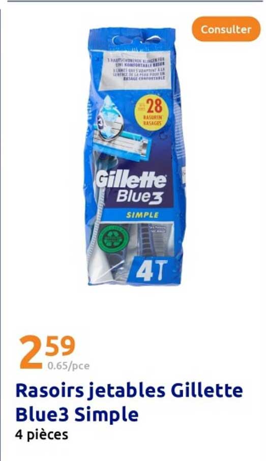 Rasoirs jetables Gillette Blue3 Simple