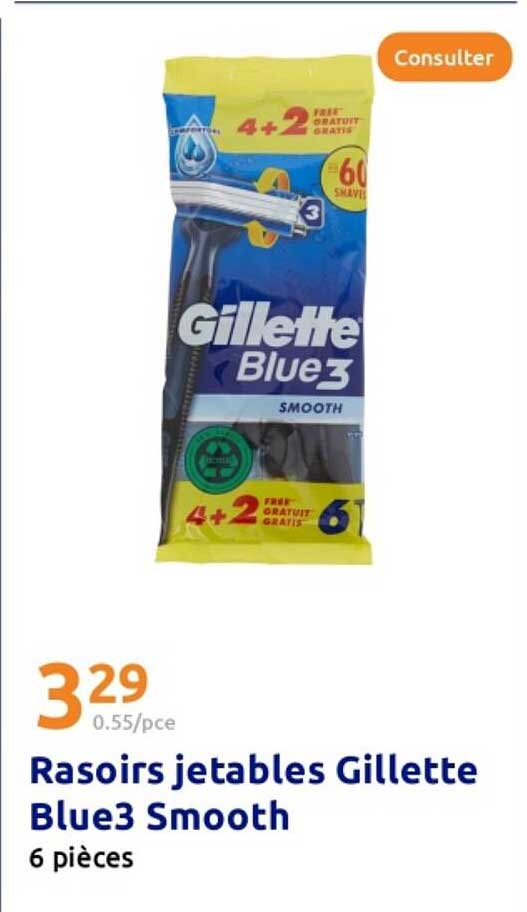 Rasoirs jetables Gillette Blue3 Smooth