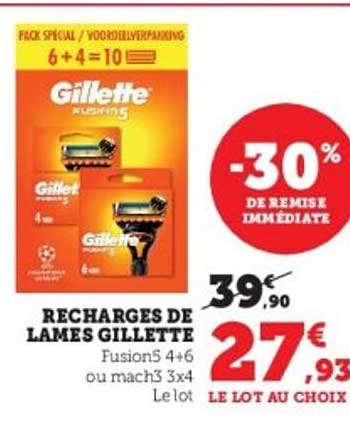 RECHARGES DE LAMES GILLETTE