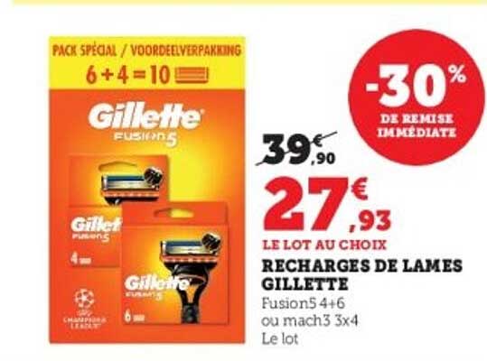 RECHARGES DE LAMES GILLETTE