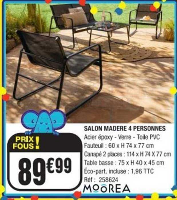 SALON MADERE 4 PERSONNES