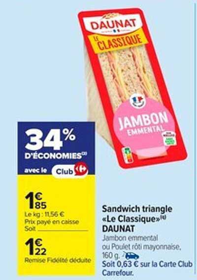 Sandwich triangle «Le Classique»(r) DAUNAT