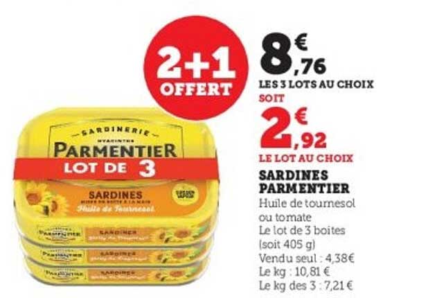 SARDINES PARMENTIER LOT DE 3