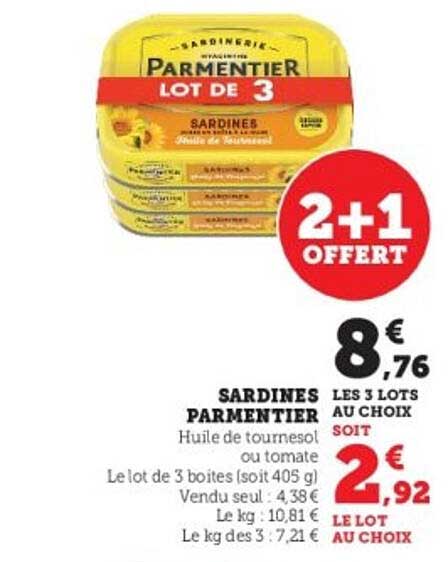 SARDINES PARMENTIER LOT DE 3