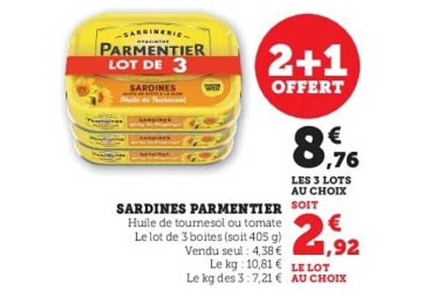 SARDINES PARMENTIER LOT DE 3