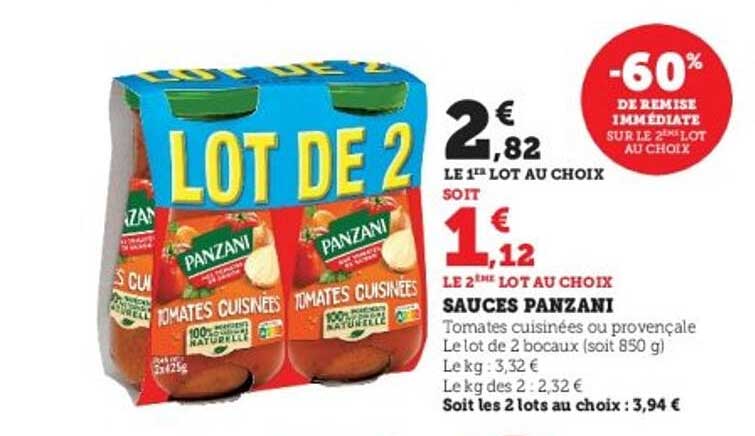 Sauces Panzani - Lot de 2