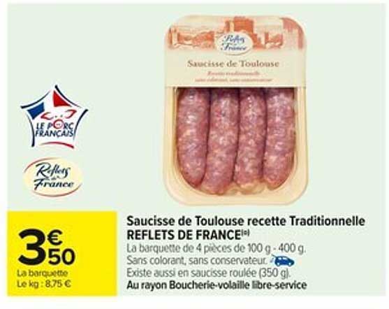 Saucisse de Toulouse recette Traditionnelle REFLETS DE FRANCE