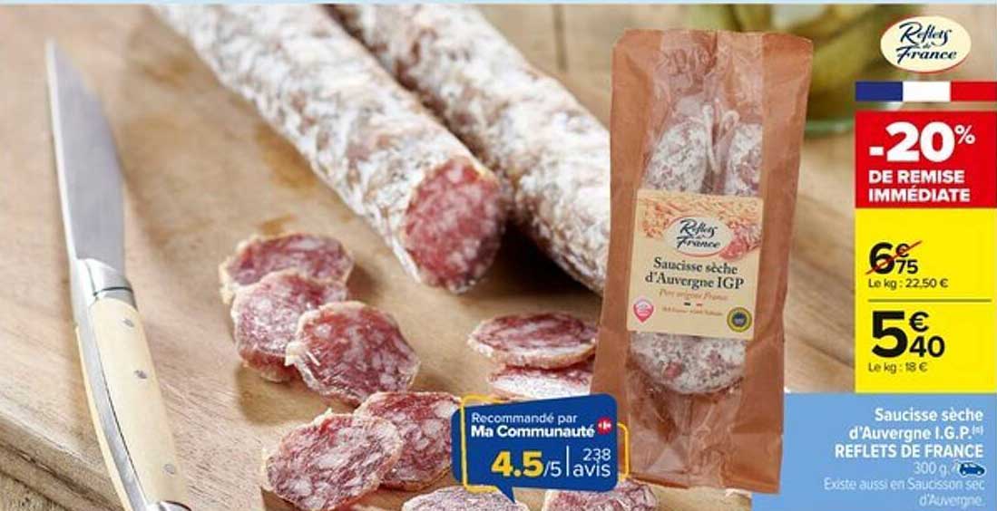 Saucisse sèche d'Auvergne I.G.P