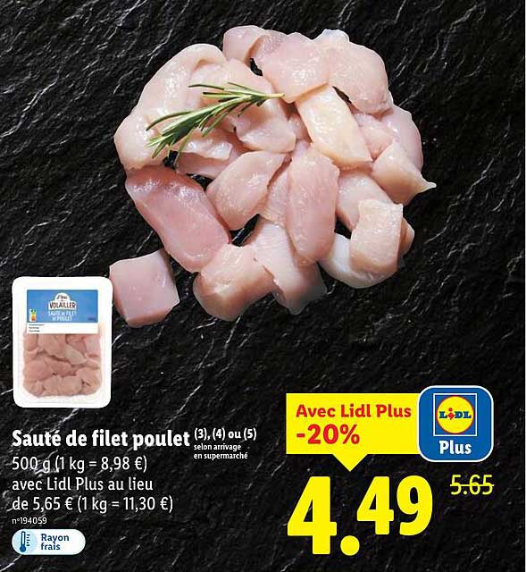 Sauté de filet poulet