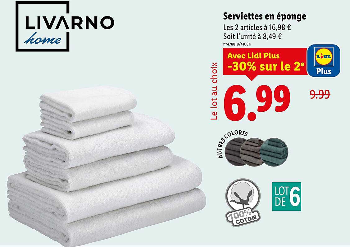 Serviettes en éponge