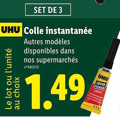 SET DE 3 Colle instantanée