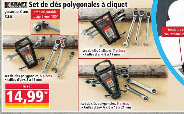 Set de clés polygonales à cliquet