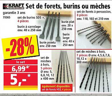 Set de forets, burins ou mèches
