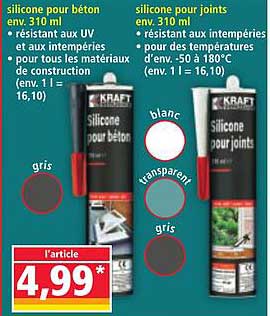 Silicone pour béton et silicone pour joints