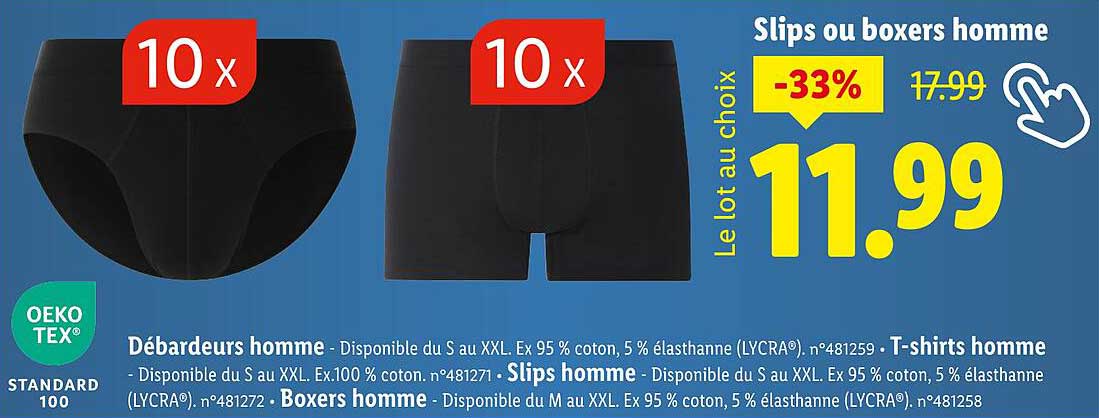 Slips ou boxers homme