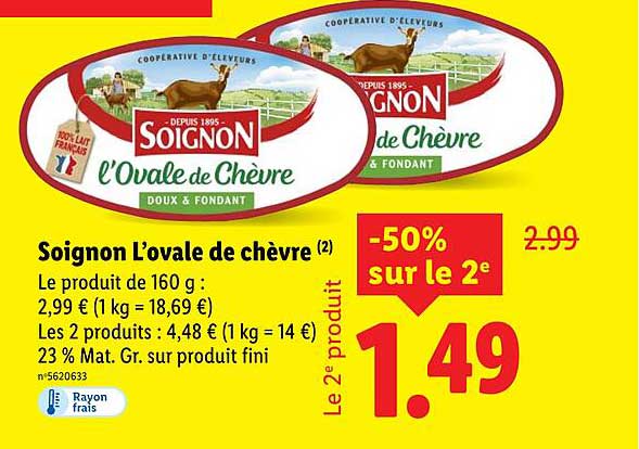 Soignon L'ovale de chèvre