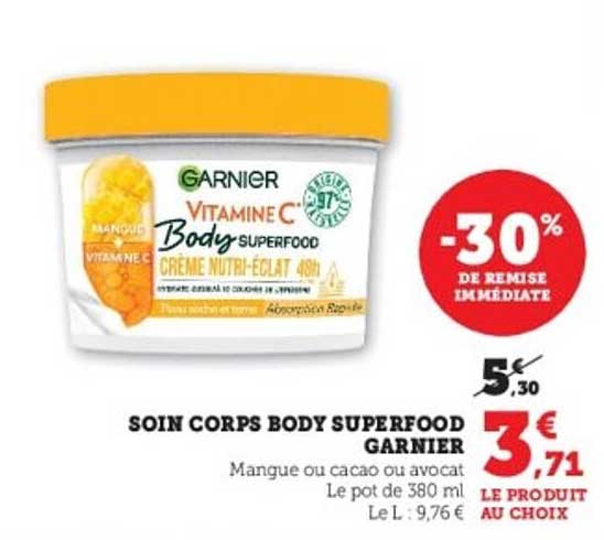 SOIN CORPS BODY SUPERFOOD GARNIER