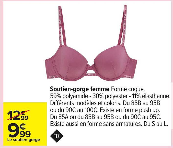 Soutien-gorge femme Forme coque