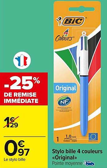 Stylo bille 4 couleurs «Original»