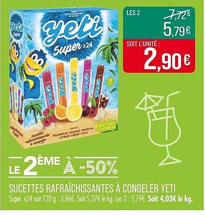 Sucettes rafraîchissantes à congeler Yeti