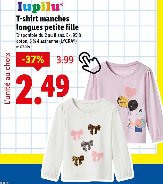 T-shirt manches longues petite fille