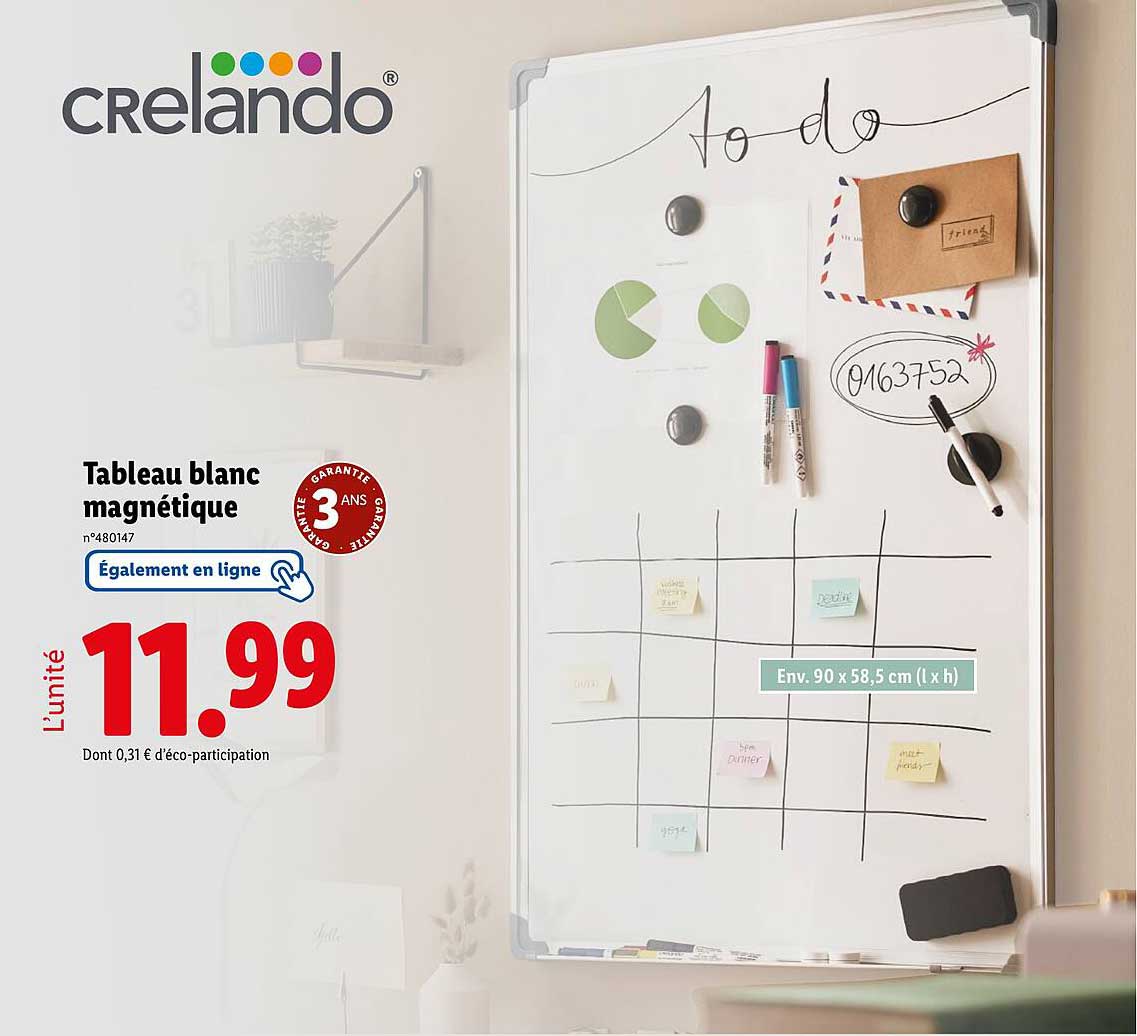 Tableau blanc magnétique