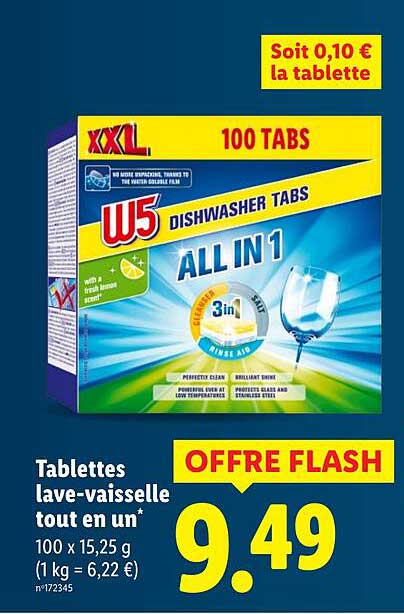 Tablettes lave-vaisselle tout en un*