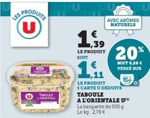 TABOULE A L'ORIENTALE U